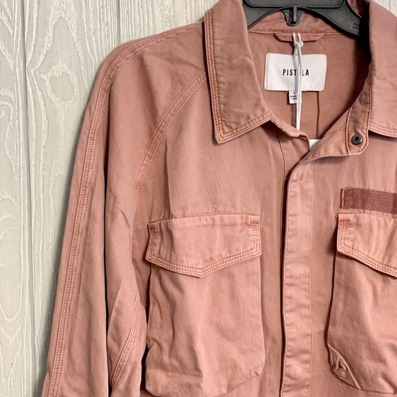 Pistola Briana Clay Pink Utility Jacket Size Large NWT - Picture 3 of 7